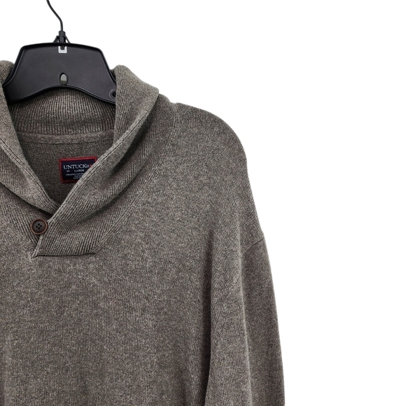 Untuckit Men's Shawl Collar Merino Wool Blend Sweater - L - Picture 3 of 7